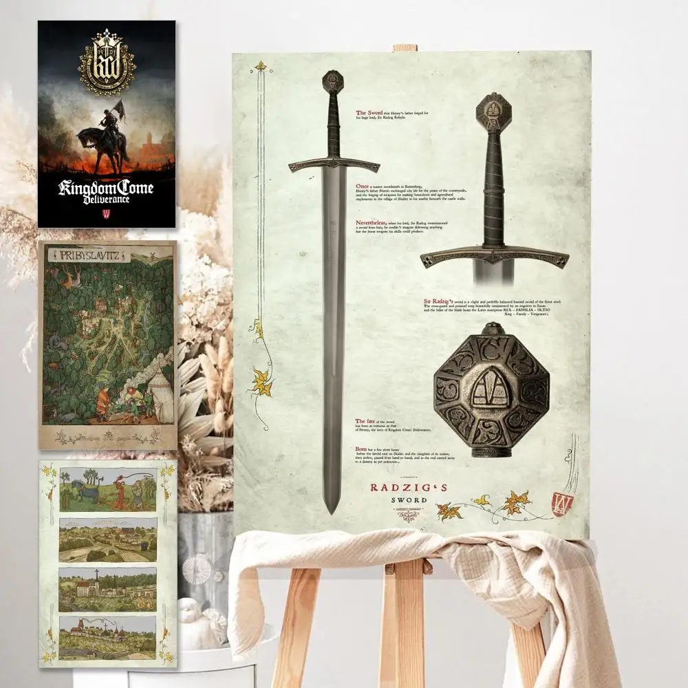 Poster HD Anime Hot Theme Singer/OST/Movie-Waterproof Self-Stick Home Decor Game Kingdom Come Deliverance Retro Art