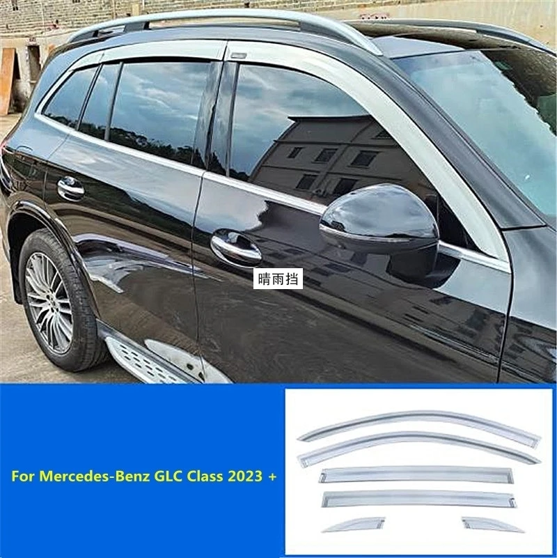 Car Styling Sticker Window Sun Guard Vent Glass Wind Visor Rear View Mirror Rain Eyebrow For Mercedes-Benz GLC Class X254 2023 +