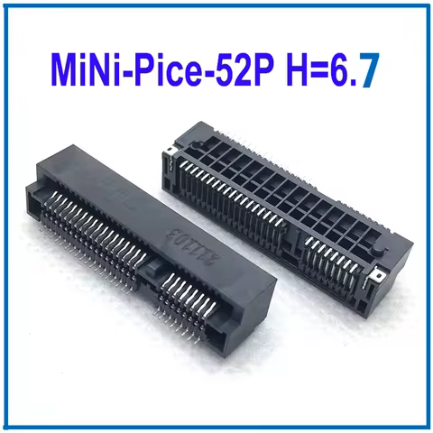 1-10PCS MINI PCIE Msata Connector PCI-E Socket Slot 52P Card Holder H4.0 H5.2 H5.6 H6.8 H9.0mm For Notebook Mini PCIE SMT SSD