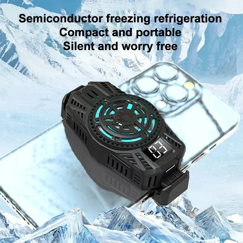 S06 Mobile Phone Cooler Semiconductor Fast Cooling Radiator Back Clip LED Game Cooler for IOS Android PUBG Gaming Accessories