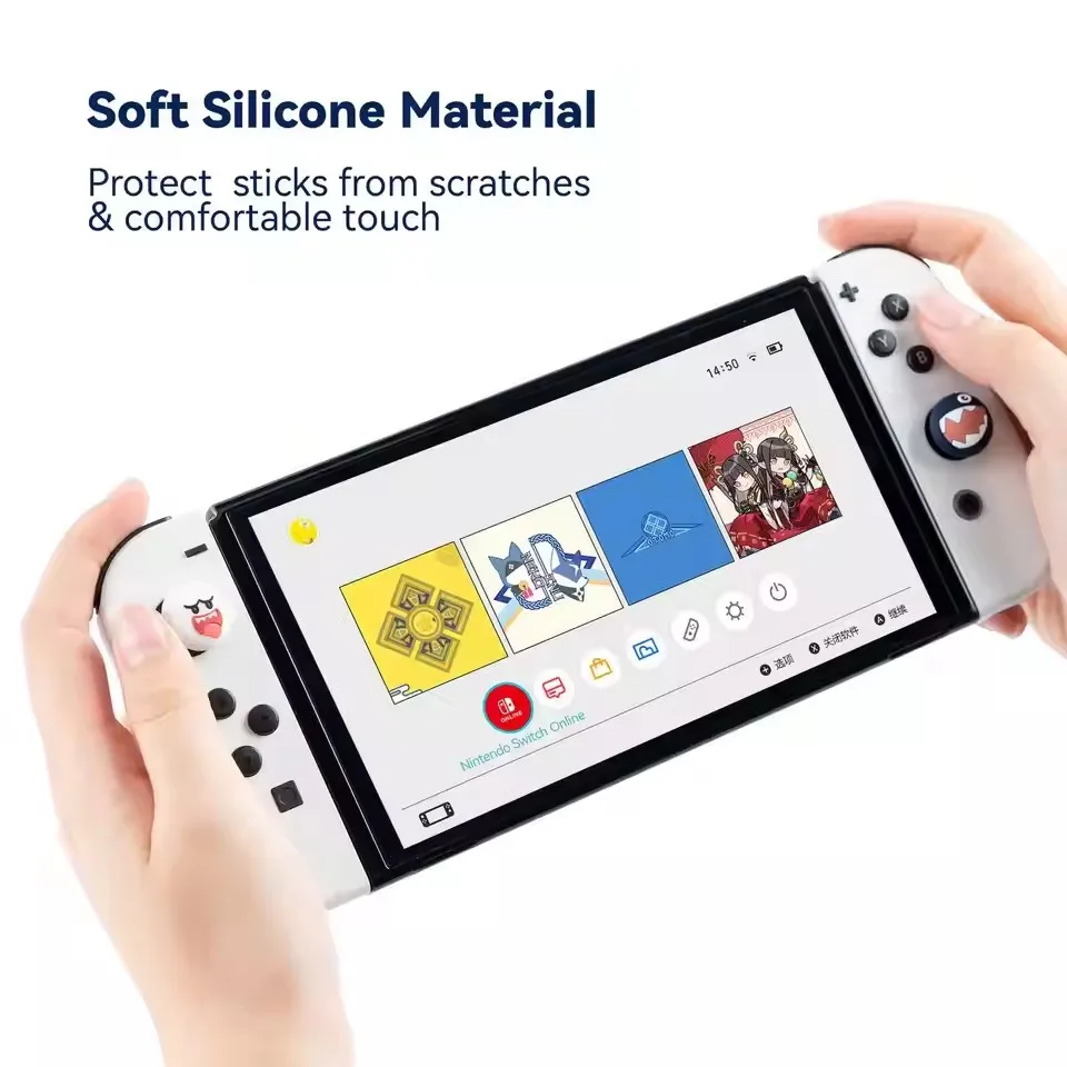 4PCS ซิลิโคนนุ่ม Thumb Stick Grip CAP เกมอุปกรณ์เสริมจอยสติ๊กสําหรับ Nintendo SWITCH Oled/Lite Controller Thumbstick กรณี
