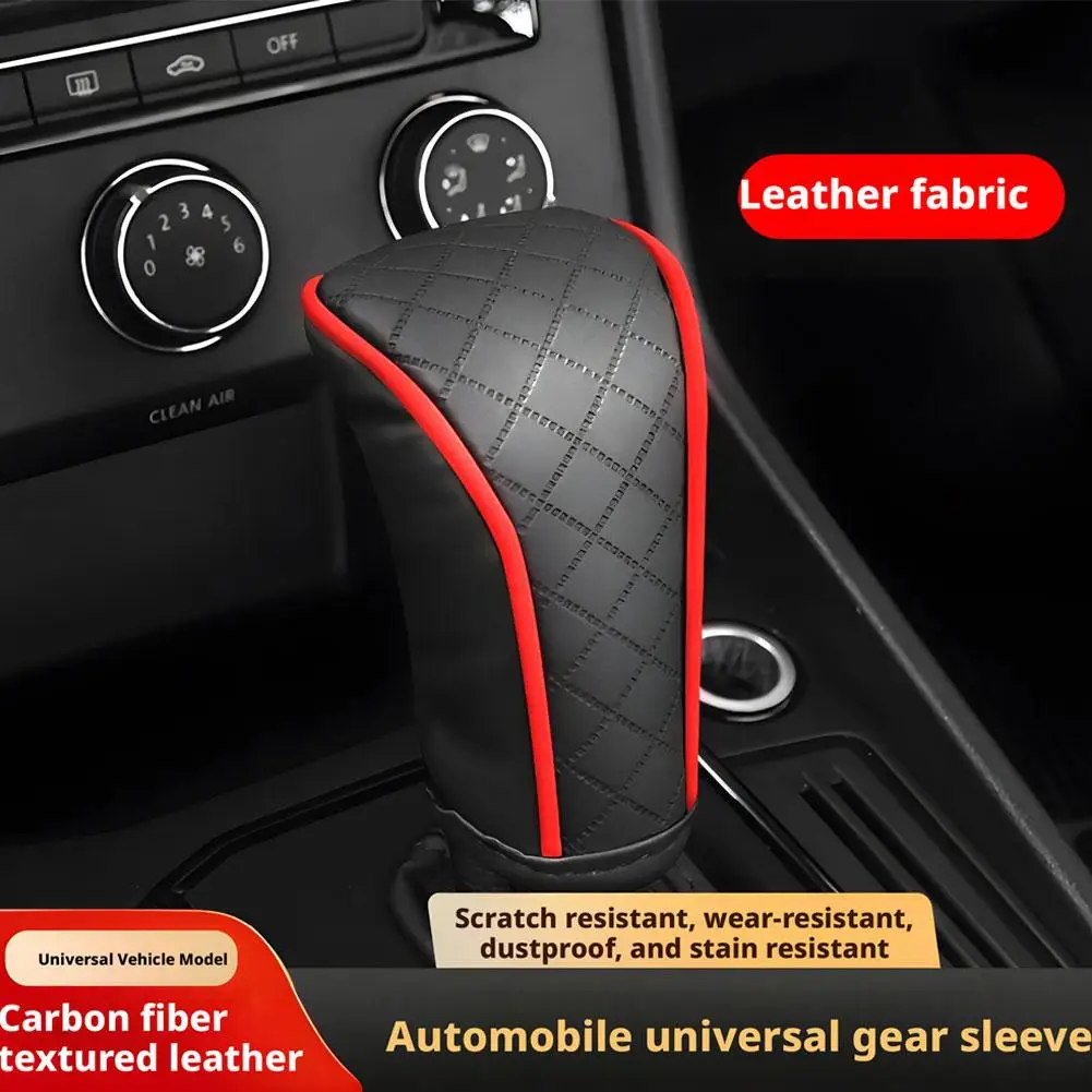 High Quality Car Shift Handle Cover PU Leather Non-slip Wear-resistant Universal Car Automatic Gear Sheath Car Decoration