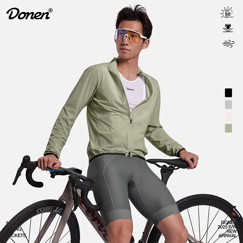 

DONEN Cycling Jersey Sport Windbreaker Men Thin Windproof Breathable Quick-Drying Casual Long Sleeve MTB Road Bike Top Clothing
