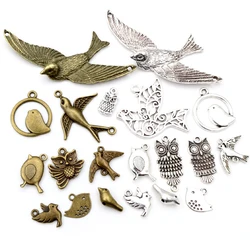 Fashion New Antique Silver Plated Bronze Bird Handmade Charms Pendant DIY Jewelry Findings for bracelet necklace