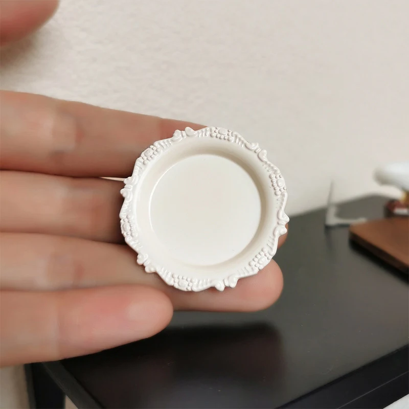 3 pçs menina brinquedo em miniatura casa de bonecas placa pastelaria mini retro escultura bandeja disco jogar cozinha comida para boneca acessórios