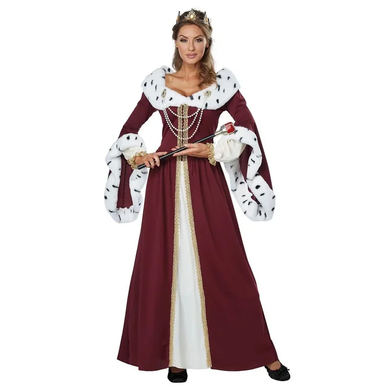 

qq681Halloween Party Emperor King Queen Costume Royal Court Fantasia Fancy Men Women Couple Medieval Dress