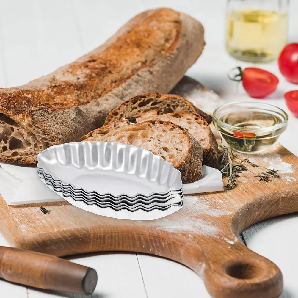 

6 pcs Chrysanthemum Boat Shape Egg Tart Molds Aluminum Alloy Cake Baking Tools Home Kitchen Bakeware Easy Clean Long Lasting