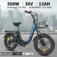 Samebike C05PRO Folding Electric Bicycle 36V 13Ah Removable Battery 20*4.0 Fat Tyre 7 Gears City Bike