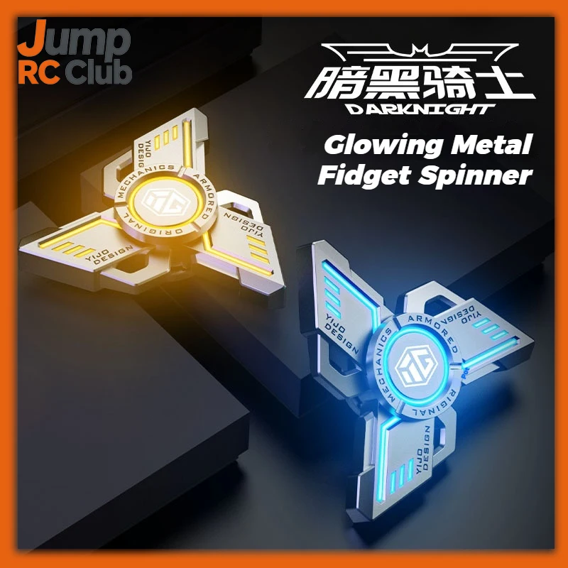 E-Jewel Light Up Fidget Spinner Glow in Dark Infinite Tech Stress Relief Toy for Kids Anxiety Relief Gift