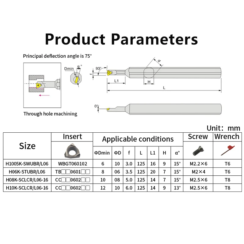 HSS H08K-SCLCR06-16 H10K-SCLCR06-16 H1004K-SCLCR03 High speed steel turning tool SCLCR06 Bar Turning Holder Cutter Bar CNC Lathe