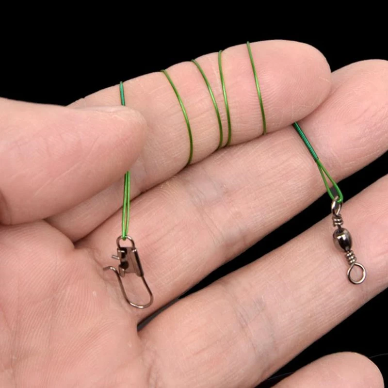 20 líneas de pesca, línea frontal de cebo, cuerda de alambre antimordida con accesorios de pesca giratorios, sedal de 15 cm-30 cm