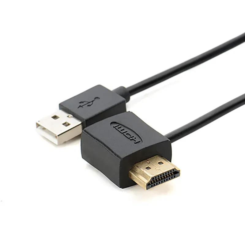 HD 1080P HDMI kompatybilny kobiecy męski złącze konwertera Adapter HDMI przełącznik HDMI z ładowarką 50cm USB2.0 kabel zasilający