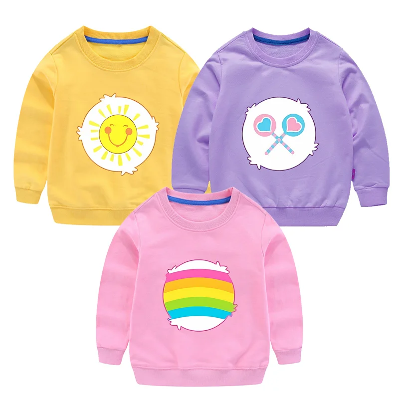 

Детский свитшот с милыми героями мультфильмов, осенне-весенняя хлопковая одежда с длинными рукавами для мальчиков и девочек, повседневные спортивные топы для малышей, одежда