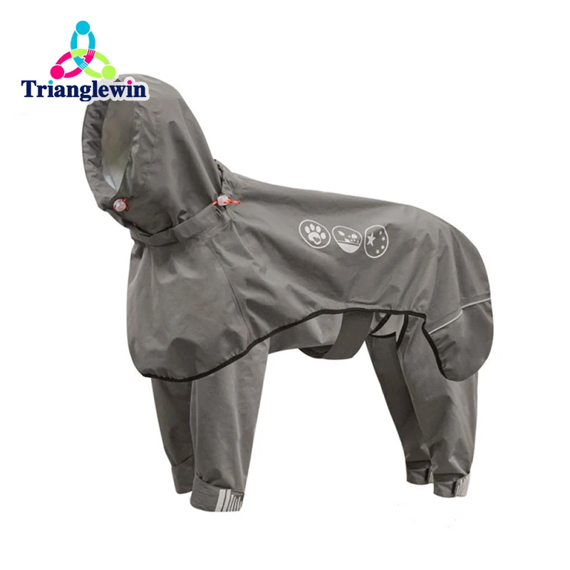 

Trianglewin Large Dog Raincoat Cloak Puppy Waterproof Dog Clothes Reflective Pet Windproof Rainproof Hooded Raincoat For Dogs