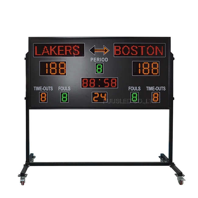 Placar de basquete sinalização digital portátil à prova d'água basquete com relógio de tiro