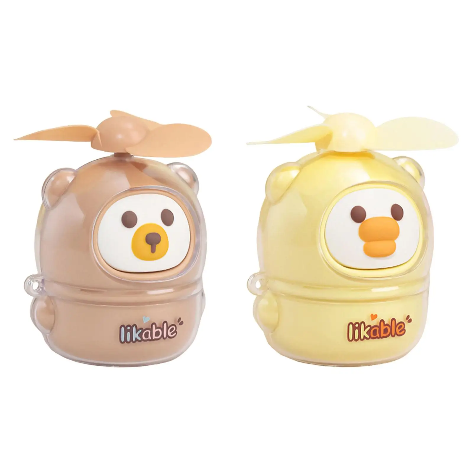 Ventilador Personal de refrigeración, Ventilador ligero recargable de dibujos animados para viajes, senderismo, Camping, dormitorio, escritorio