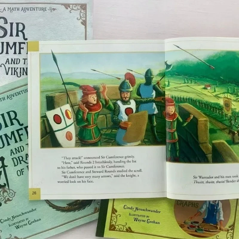 11 Books Sir Cumference Math Adventure Children's Extracurricular Reading Picture Book in English