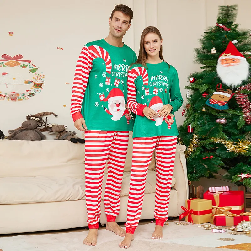 2024 New Christmas parent-child outfit Mom and Dad children home clothing baby crawling clothing family pajamas set