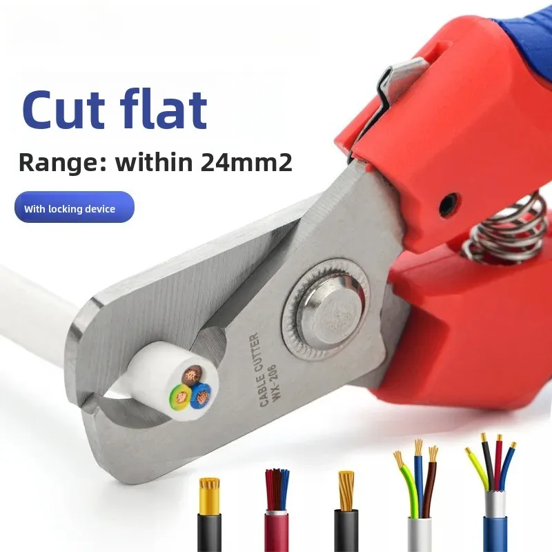 WX-206 Photovoltaic Cable Cutter Single-core Cable Solar Wire Cutting Pliers for 24 Square Millimeter Cables Tool