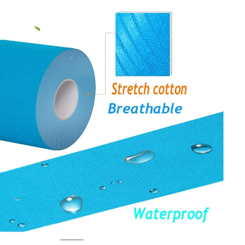 運動回復のためのキネシオロジー弾性テープ,筋肉痛の緩和,膝パッド,ジムサポート,フィットネス包帯,5cm x 5m