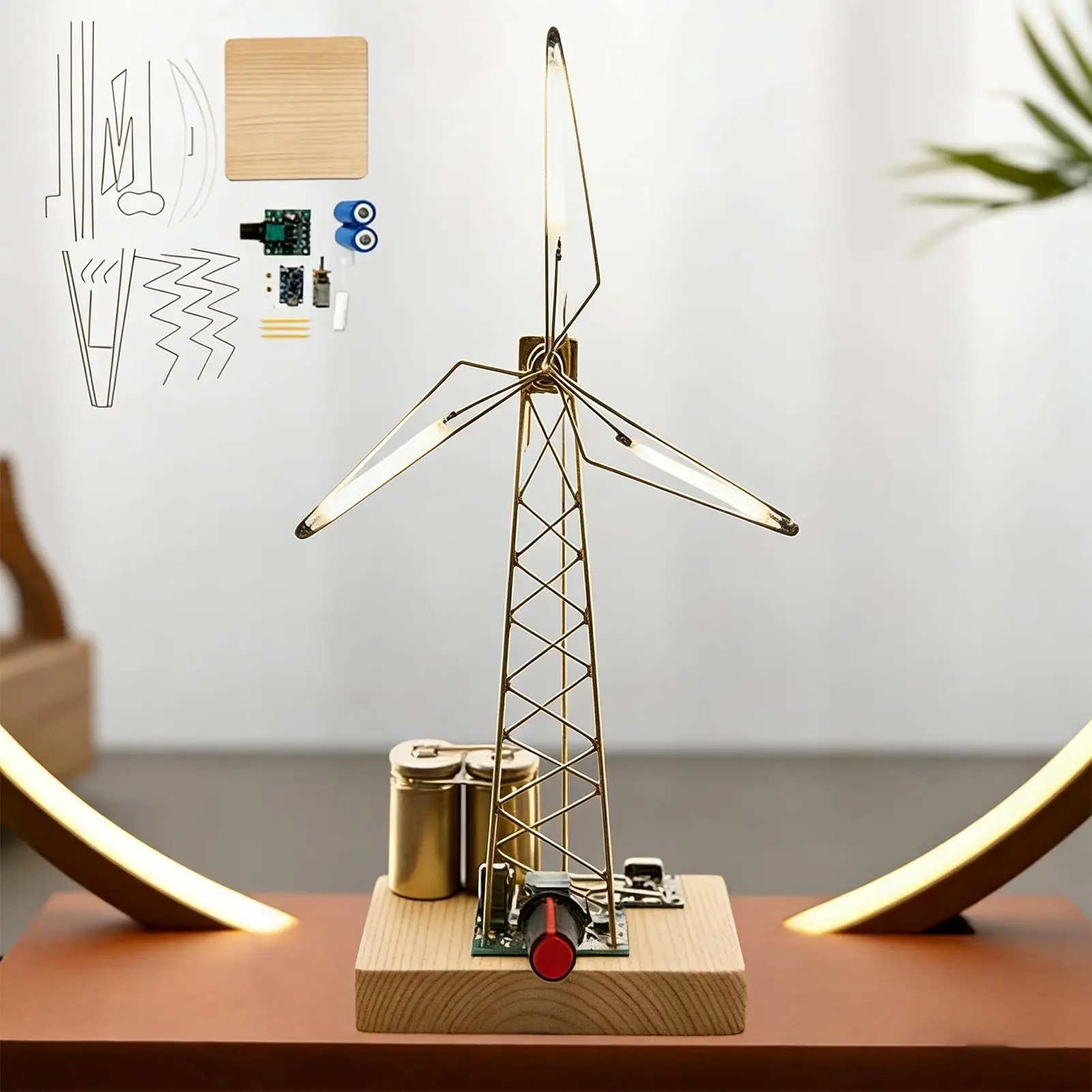 

Настольный ночник в виде механической ветряной мельницы с антибликовым эффектом, вращающийся, для стола, прикроватной тумбочки, общежития, для женщин и девушек