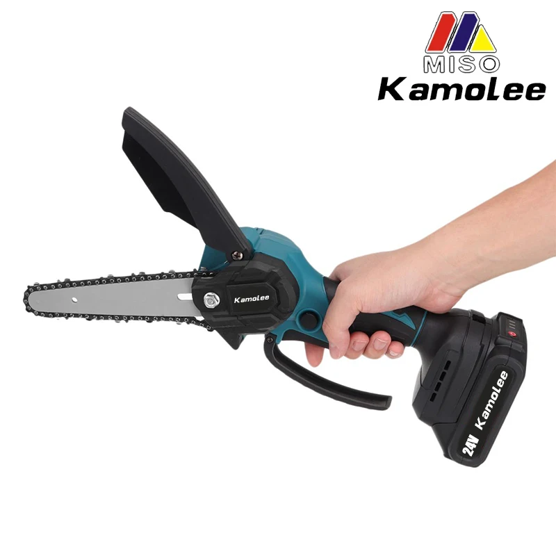 Kamolee Brushless Electric Chain Saw 8 Inch Mini Chainsaw Wood Cutter Pruning Garden Power Tool For Makita 18V Battery