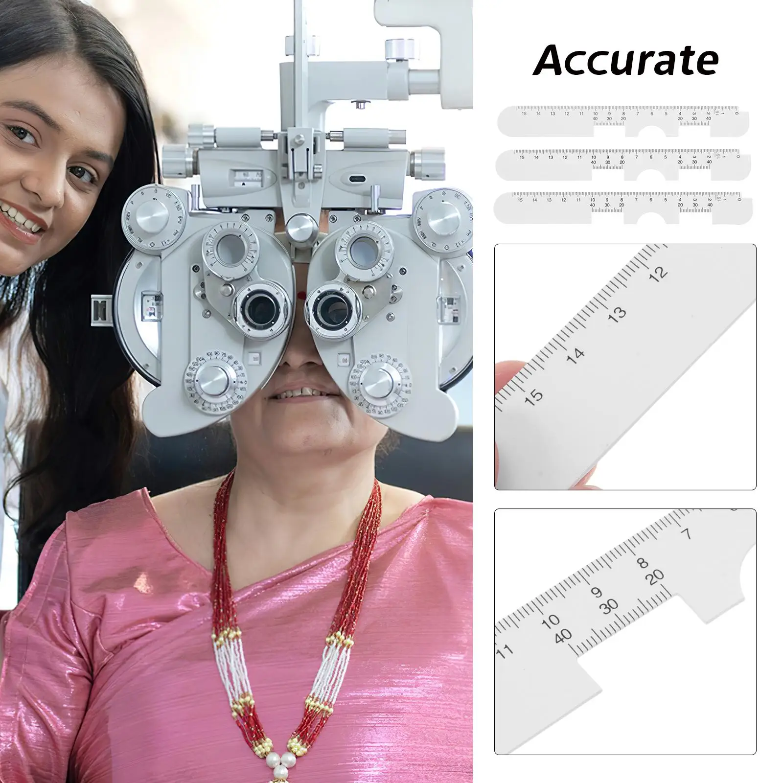 3 Pcs PD Ruler Pupil Distance Measurement Tool Plastic Pupillary Scale Eyeglass Fitting Accessories Accurate Meter