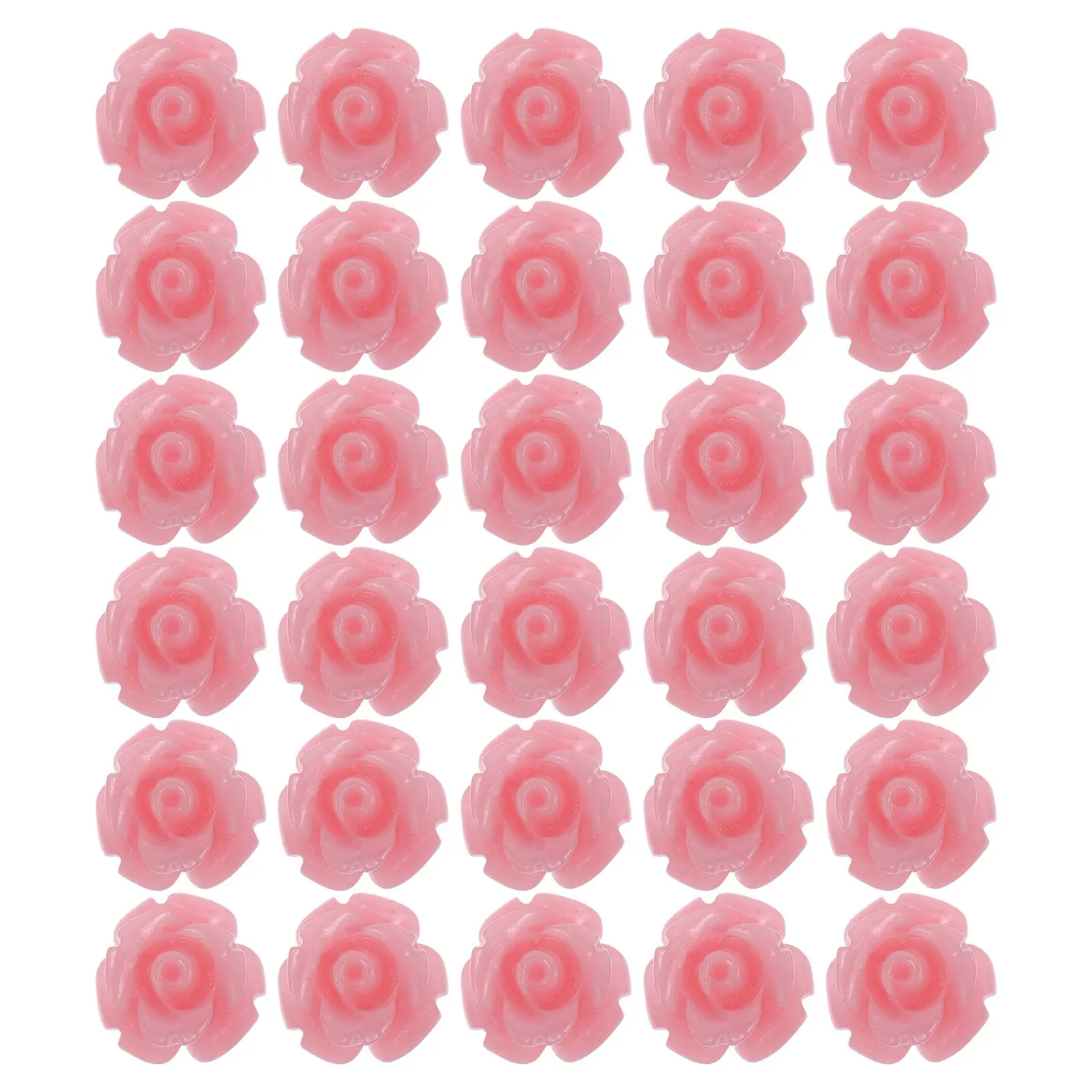 30Pcs Coral Effect Flower Beads Resin DIY Spacer Beads Jewelry Making Bracelets Necklaces Hair Accessory Making Accessories