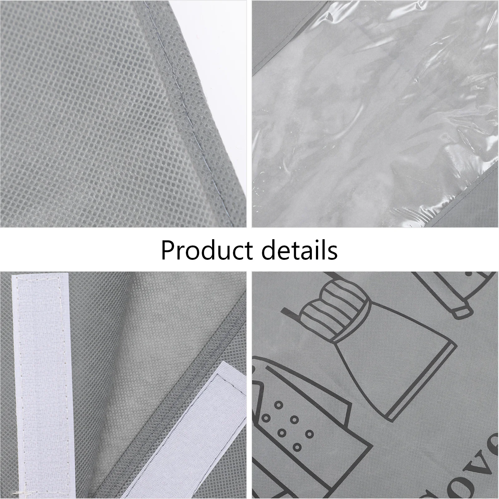 

Garment Bag Cover Nonwoven Protective Storage Clothes Dust Bags Suit Travel Clear Window Hanger Proof Moist resistant
