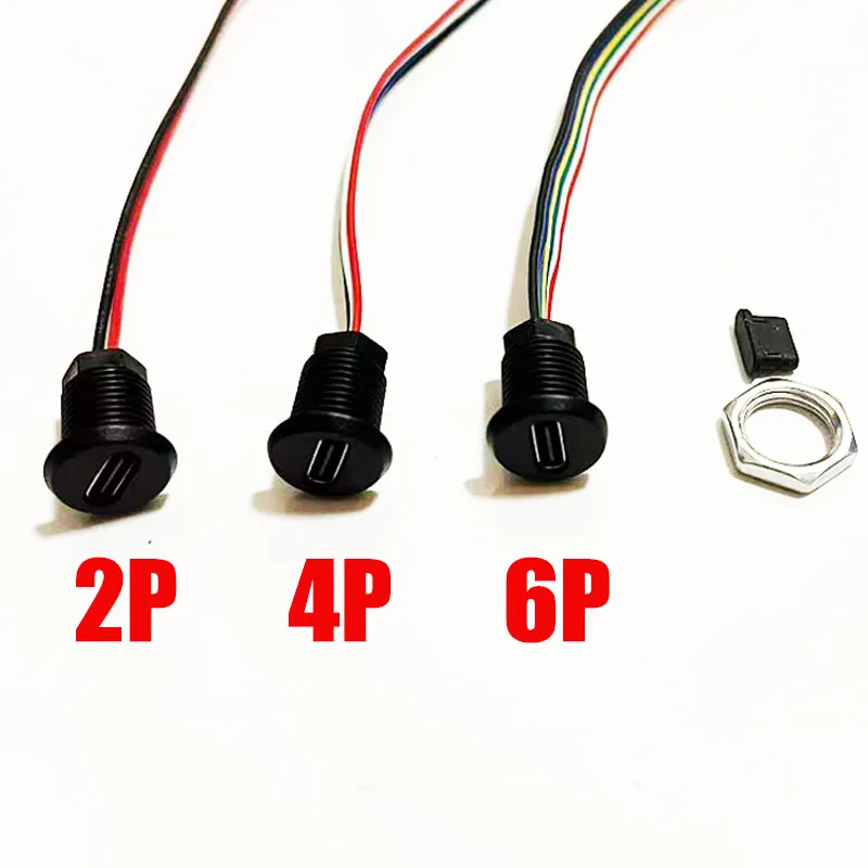 

10pcs USB C Connector Type-C Waterproof with nut locking Panel mounting Female TPC Waterproof Fast Charging jack port