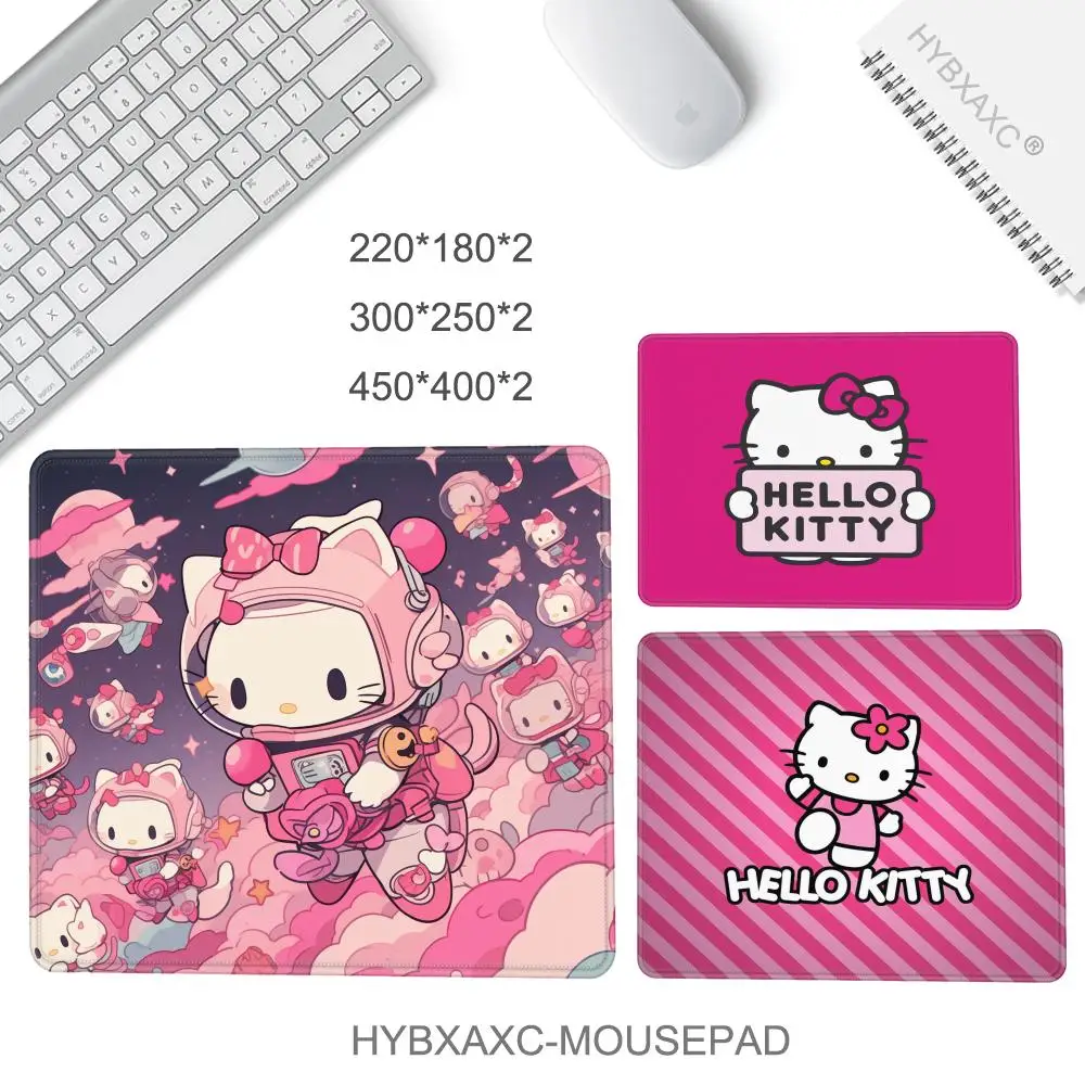 لوحة ماوس ألعاب هالو كيتي كارتونية لطيفة باللون الوردي XS لوحة ماوس صغيرة لألعاب الكمبيوتر المكتبي لتزيين سطح المكتب بساط الماوس المكتبي