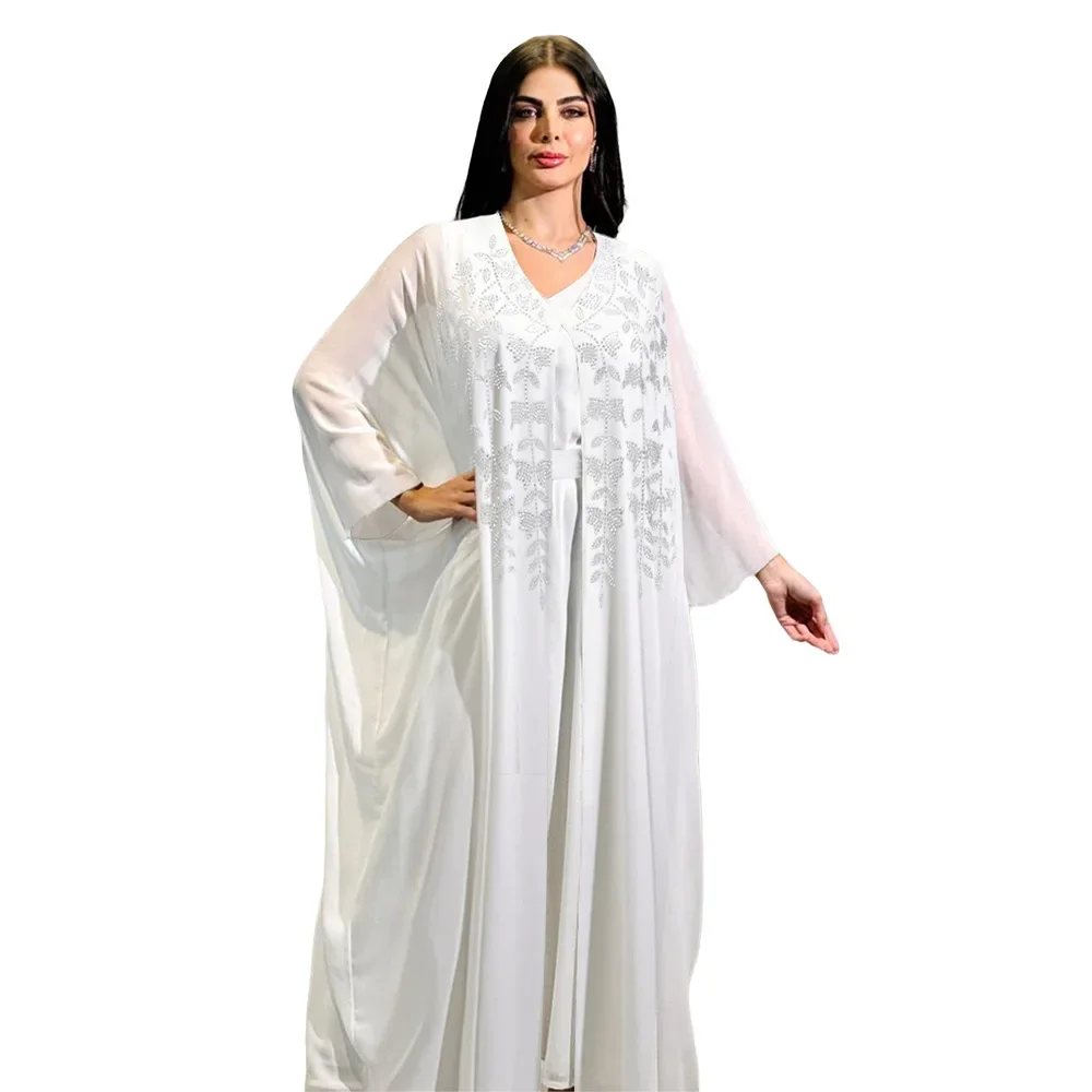 

Middle East Party Dress Robe Muslim Women Dubai Arab Stylish Hot Diamond Casual Dress Abaya Robe