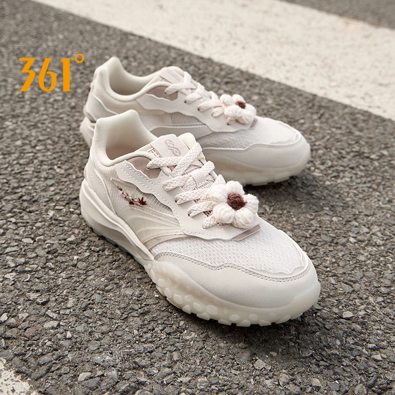 

361 Degrees Casual Shoes Women Breathable Mesh-surface Lightweight Stable Balanced Antiskid Female Sneakers 682416764F