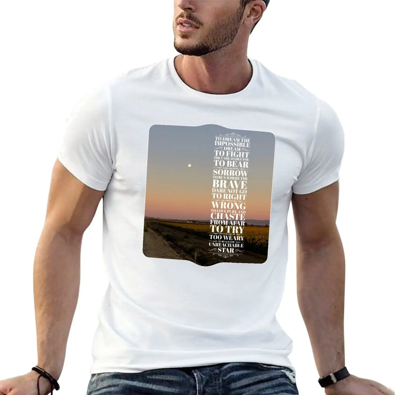 

Футболка The Impossible Dream, забавные футболки, мужская футболка, мужская футболка из 100% хлопка, люксовый бренд, мужская футболка, хлопковая футболка высокого качества