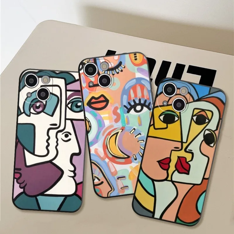 Picasso Abstract Art Painting Phone Case FOR IPhone 14 13 11 12 Pro 8 7 Plus X Pro MAX XR XS MINI Black Covers