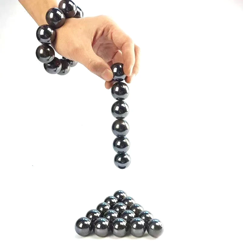 Neue 13mm Polieren Schwarz Kugel Ferrit Magnet Magnetische Kugel Armband Perlen Palm Stein Gesundheit Pflege Magnetische DIY Spiel Männer schmuck