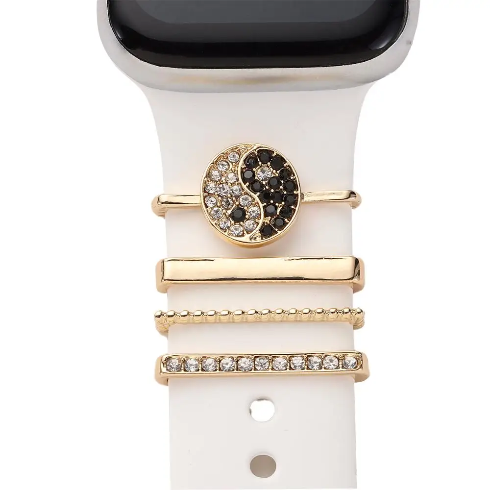 Metal Devil Eye Charms For Apple Watch Band Diamond Ornament Decorative Ring For iwatch Smart Watch Silicone Strap Accessories image 3