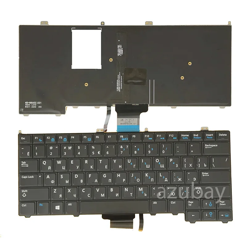 Clavier d'ordinateur portable pour Dell Latitude e7240 e7440, 06vdmv pk130vm1b06 nsk-ldabc 0wgphy pk130vm1b17 rétroéclairé, sans pointeur norwegian russe