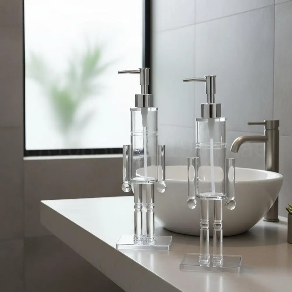 

Hands Foaming Soap Dispenser Nutcracker Transparent Gel Liquid Container for Hotel Bathroom Liquid Bottle Kitchen Accessories