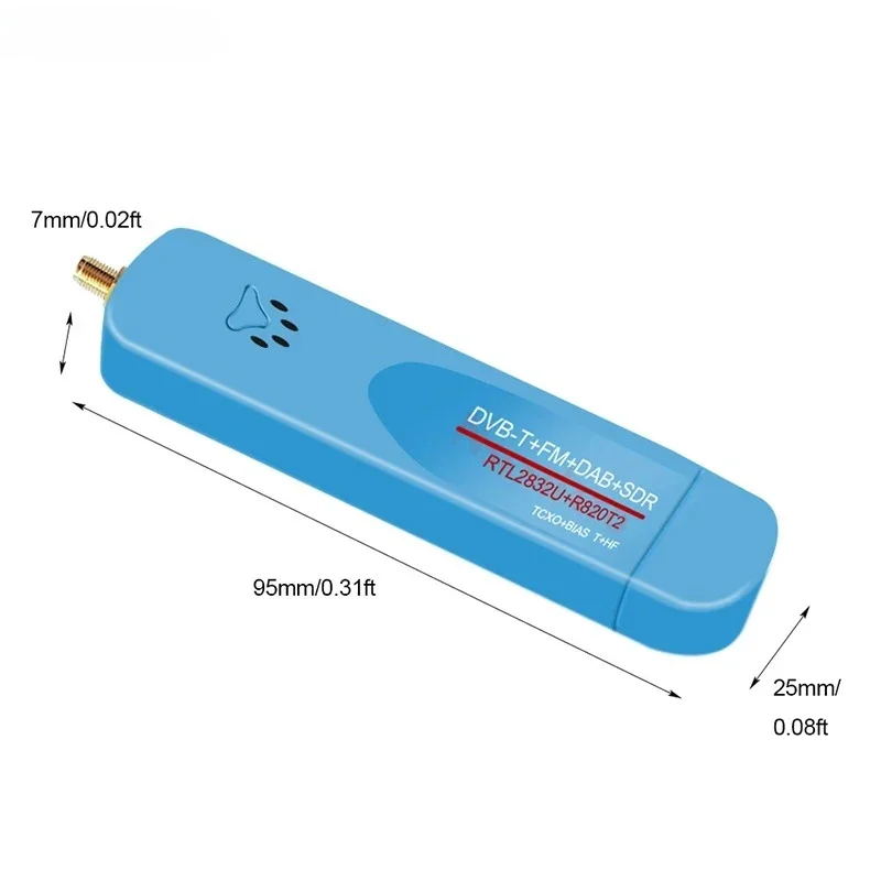 Digital USB 2.0 RTL SDR TCXO RTL2832U+R860 DAB FM DVBT TV Tuner Stick Dongle DVB-T+FM+DAB+SDR TV Scanner Receiver With Antenna