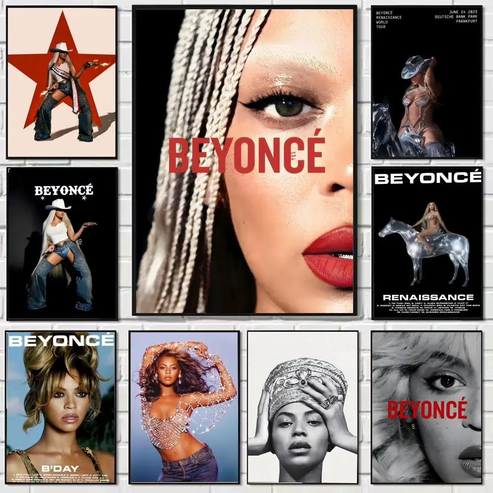 B-Beyonce Renaissance Singer Pintura Caligrafia Canvas Poster: Vinco Livre À Prova D 'Água Durável Todos os Espaços Decoração de Parede