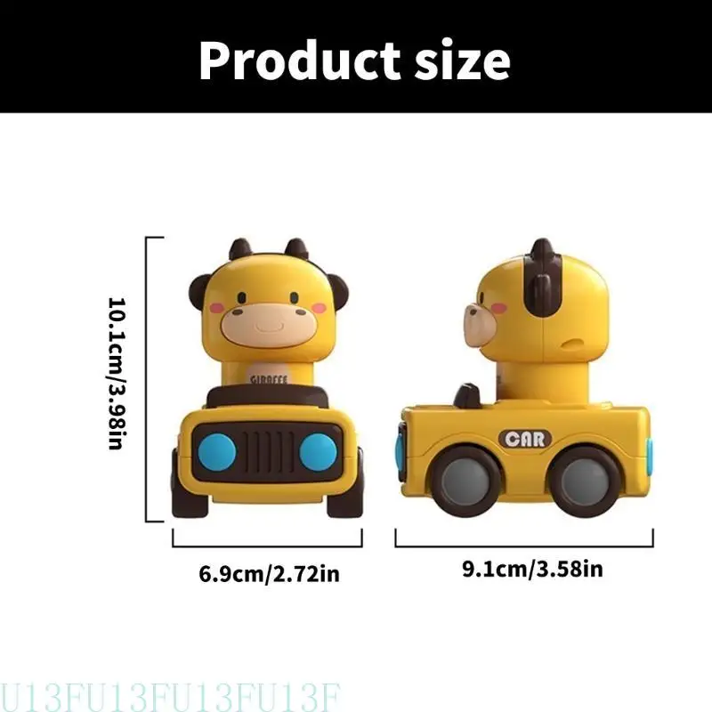 

U13F Cartoon Vehicle Toy Vehicle Infant Birthday Gift Exciting Cartoon Goat Cow