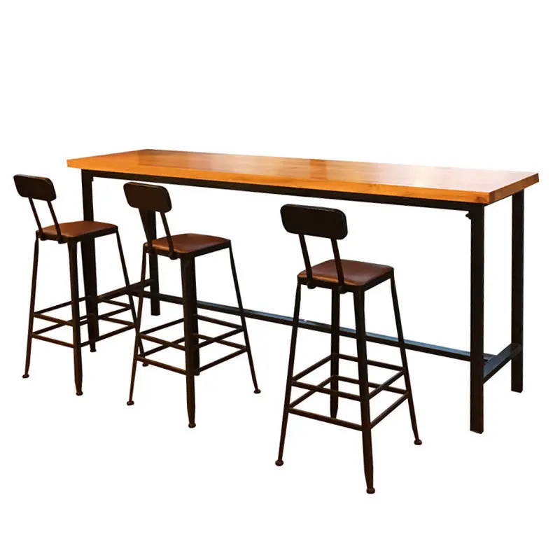 

Solid wood bar table coffee milk tea shop high table