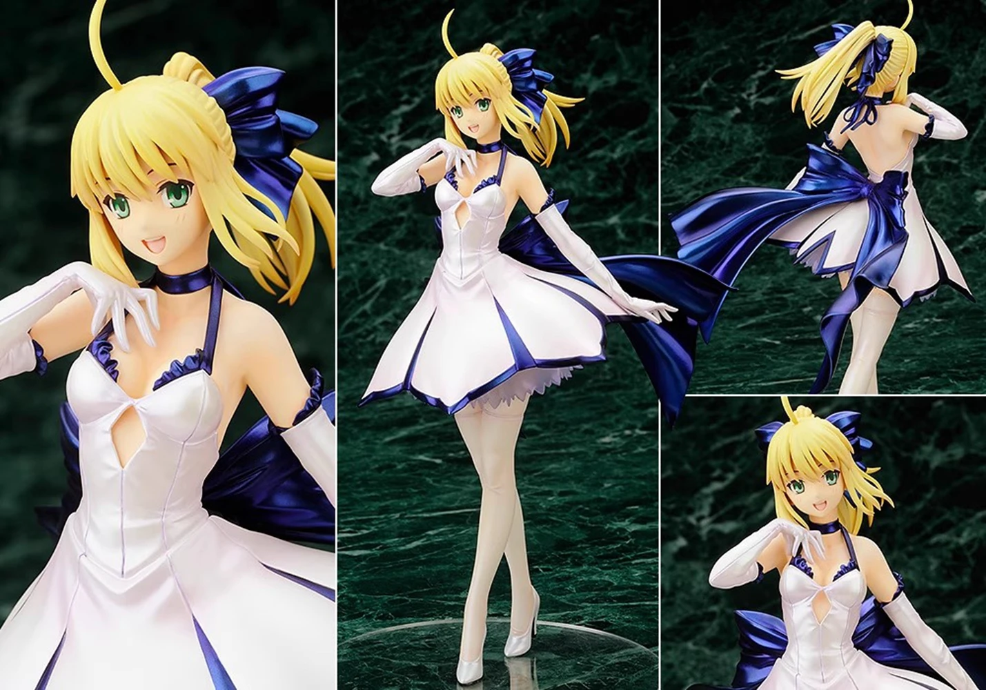 24CM Anime Fate/Stay Night Unlimited Blade Works Altria Pendragon Saber Figure Type Wedding Dress Ver  1/7 Model Toy Doll Figure