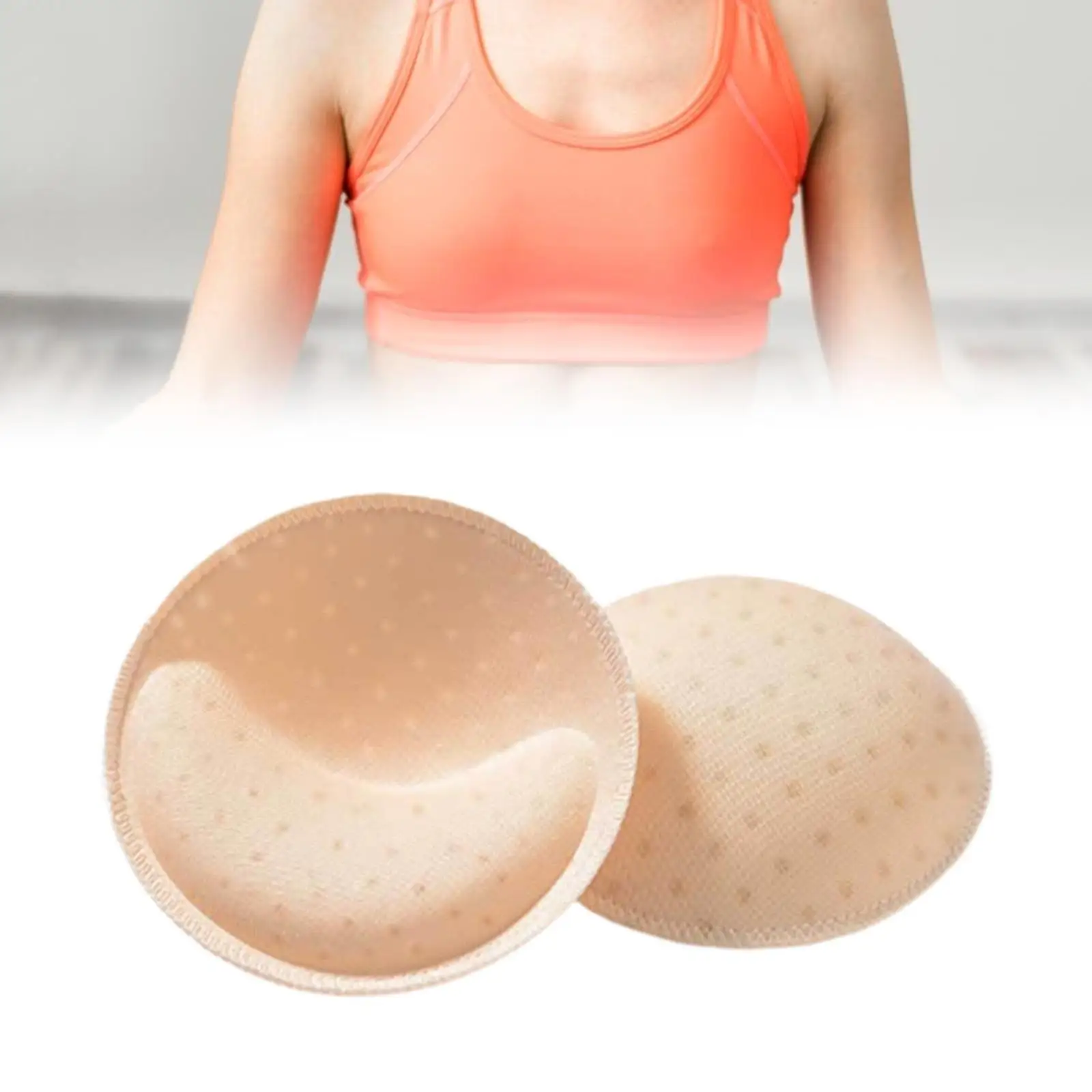 

1 пара подушечек для бюстгальтера, съемные круглые мягкие губчатые дышащие подушечки для груди
