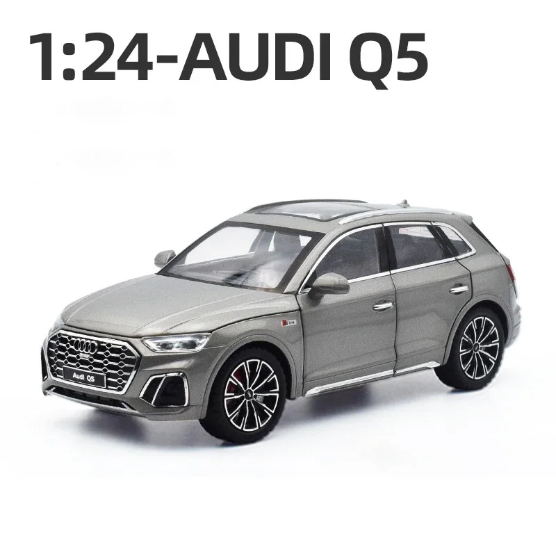 1:24 AUDI Q5 SUV 2022 Alloy Diecasts & Toy Vehicles Metal Toy Car Model Sound And Light Pull Back Collection Kids Toy