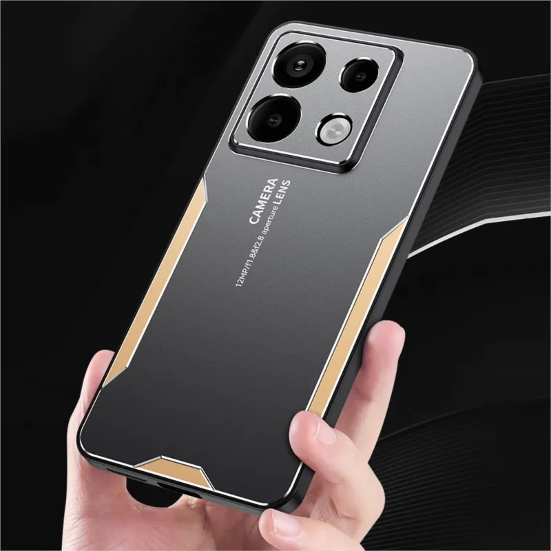 For Poco X6 5G Case Metal Aluminum Cover Protecting Lens Frost Case For Poco X6 5G Prevent Fingerprints Metal+TPU