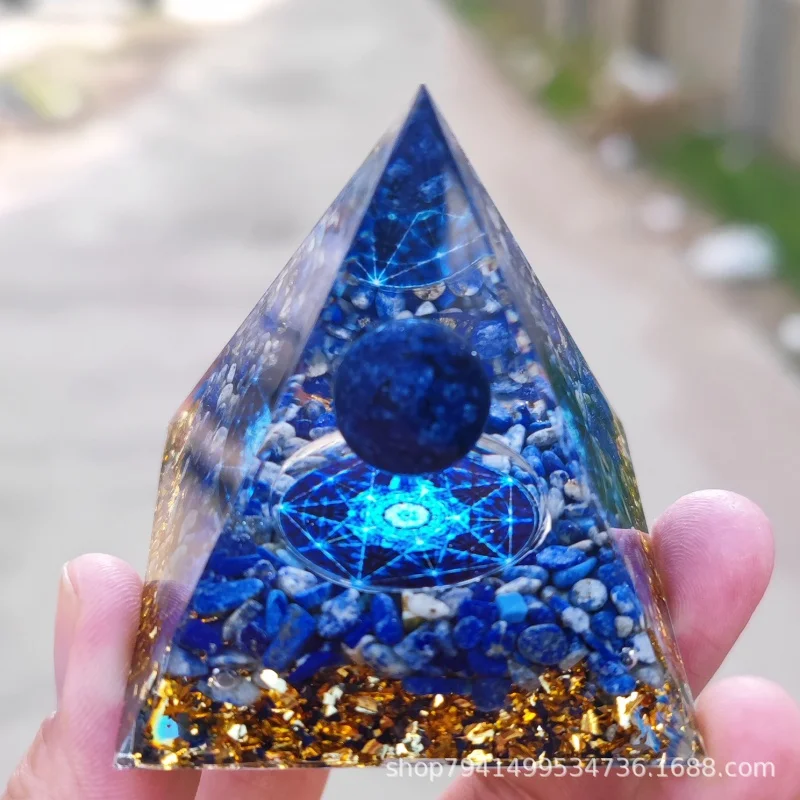 Ogen Energy Crystal Ball Gravel Pyramid Home Crafts Resin Decorations Desktop Decoration Dream Come True