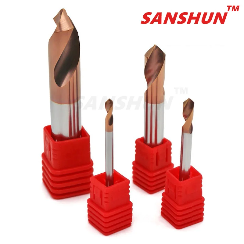 

Milling Cutter Alloy Coating Tungsten Steel Tool Cnc Maching 1 Blade HRC65 Aluminum Spot Drills SANSHUN Chamfered Milling Cutter