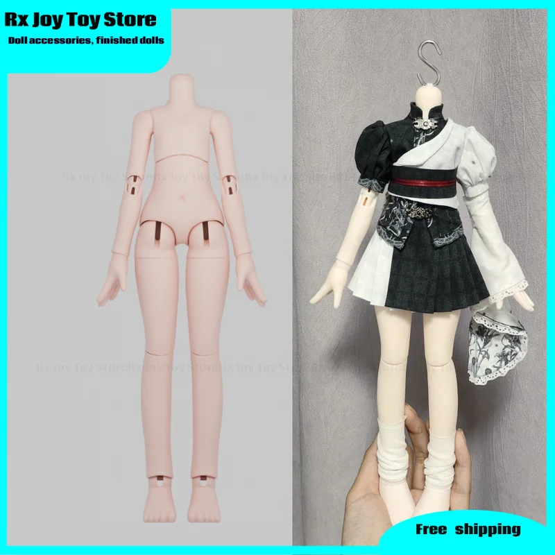 28cm 1/6 Stick BJD Nude Body Three Plug Joint Large Hands Large Feet Design Mia Pink White Tan Skin Tone Blank BJD Doll Body